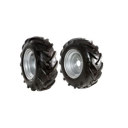 Pair of 16/6.50-8" tyred wheels with fixed disc for motor cultivator NIBBI BRIK 3 | NewgardenAgri.com