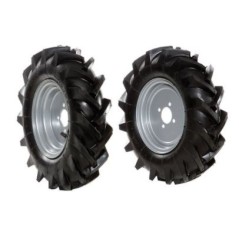 Pair of 4.00-10" tyred wheels with fixed disc for walking tractor NIBBI BRIK 5S | NewgardenAgri.com
