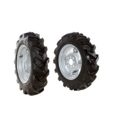 Pair of 4.00-10" tyred wheels with adjustable disc for walking tractor NIBBI BRIK3 | NewgardenAgri.com