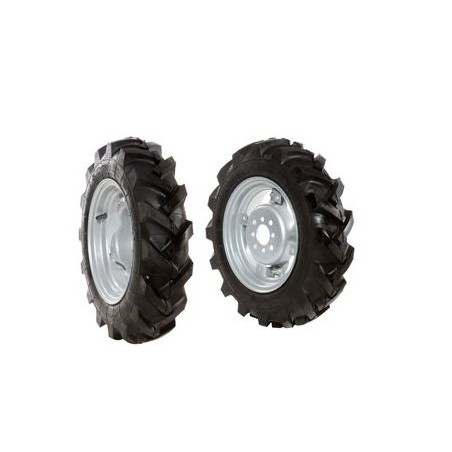 Pair of 4.00-10" tyred wheels with adjustable disc for walking tractor NIBBI BRIK3 | NewgardenAgri.com