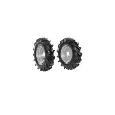 Paar 4.00-8" bereifte Räder mit fester Scheibe NIBBI BRIK 5 S Motorkultivator | NewgardenAgri.com