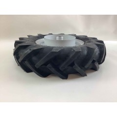 Pair of 4.00-8 tyred wheels with fixed disc for walking tractor NIBBI BRIK 1 BRIK 3 | NewgardenAgri.com