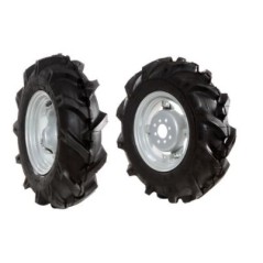 Pair of 5.00-10 tyred wheels with adjustable disc for walking tractor NIBBI KAM 4 | NewgardenAgri.com
