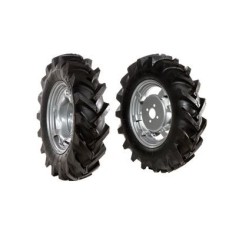 Paar 5.00-12" bereifte Räder mit verstellbarer Scheibe für Gehtraktor NIBBI MAK16 | NewgardenAgri.com