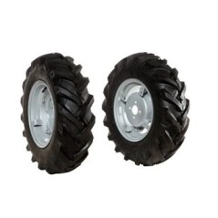 Pair of 6.5/80-15" tyred wheels with adjustable disc NIBBI MAK walking tractor | NewgardenAgri.com