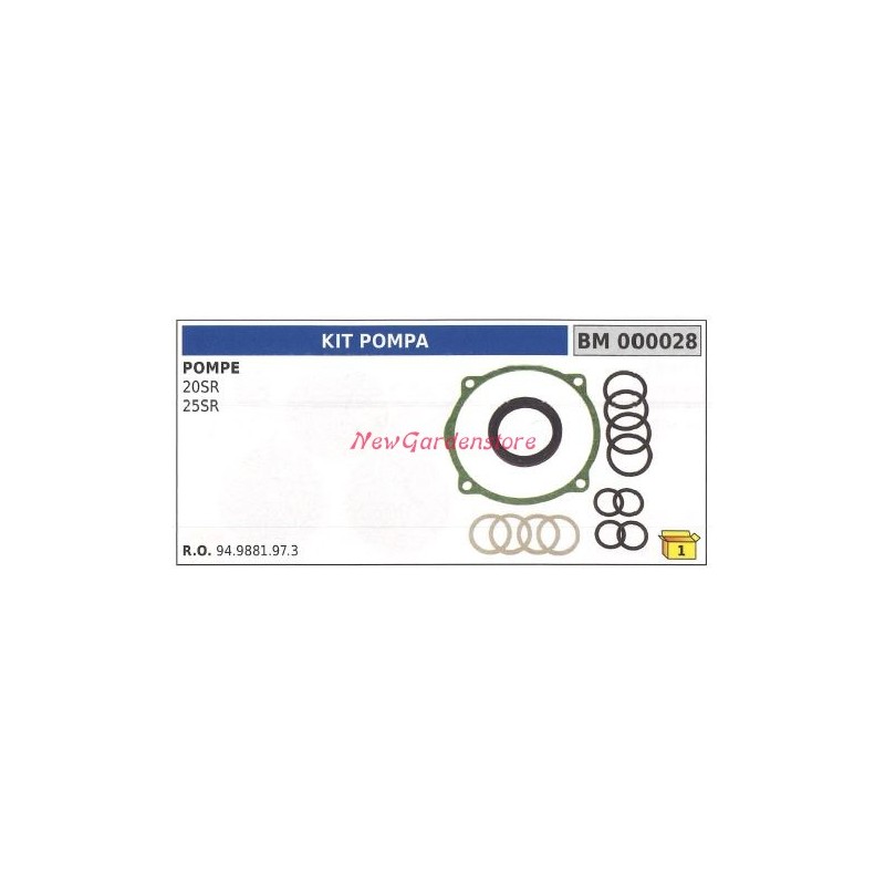 Kit guarnizione UNIVERSALE pompa Bertolini 20SR 25SR 000028