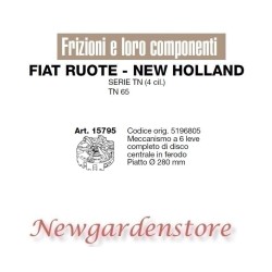 Mécanisme d'embrayage tracteur série TN 65 4 cylindres FIAT NEW HOLLAND 15795 280mm | NewgardenAgri.com
