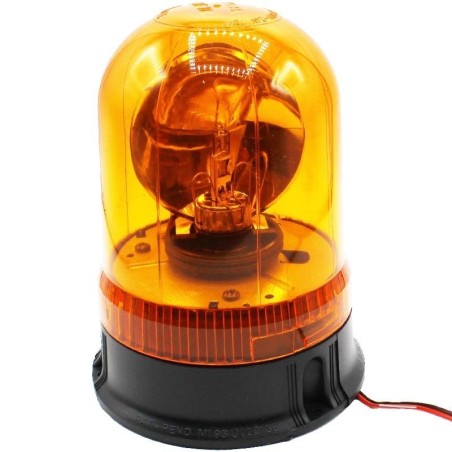 Flashing orange flat base 12 V rotating beacon | NewgardenAgri.com