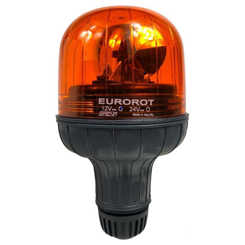 Flashing light for tractors with flexible anti-vibration rod 12V and 24V Siren Flashing light for tractors with flexible anti-vibration rod 12V and 24V Siren