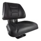 Asiento de tractor con suspensión trasera y base plana inclinada.