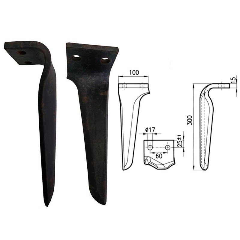 Dent de herse rotative Dominator droite renforcée Maschio Feraboli Pegoraro