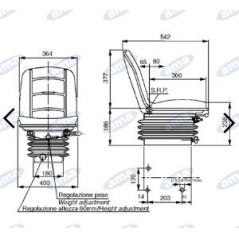 Compact seat with mechanical suspension for AMA agricultural tractor