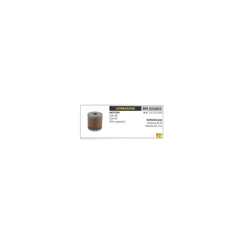 Fuel filter LOMBARDINI LDA96 LDA97 walking tractor 273.2175.009