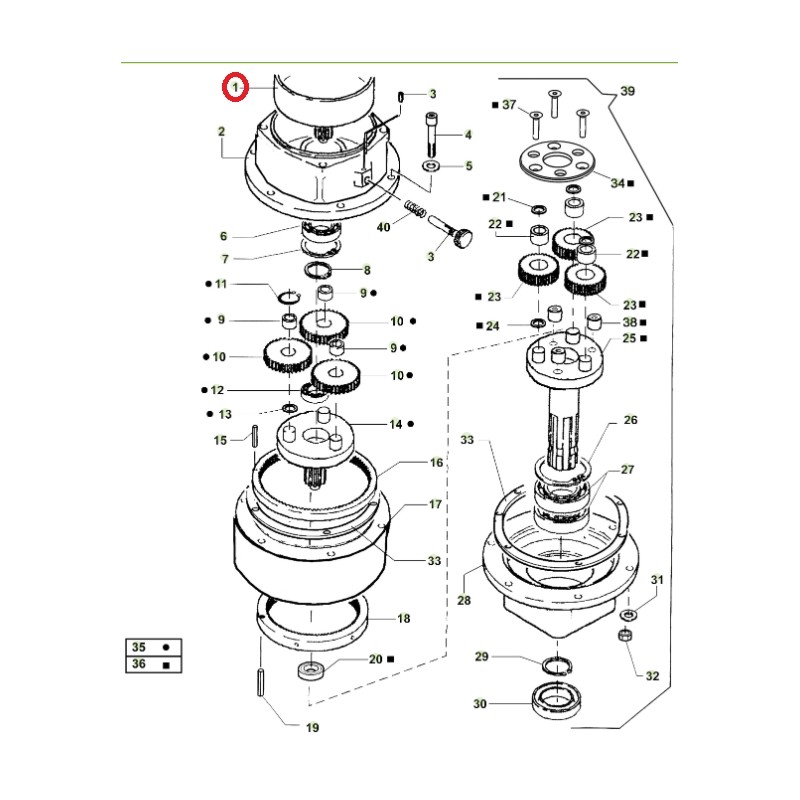ORIGINAL ACTIVE boîte de vitesse perceuse modèles t143 - t152 020796