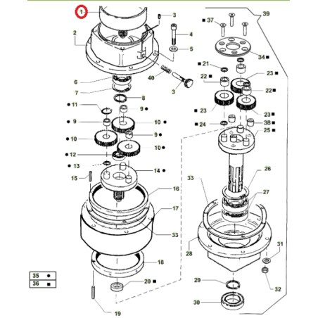 ORIGINAL ACTIVE boîte de vitesse perceuse modèles t143 - t152 020796 | NewgardenAgri.com
