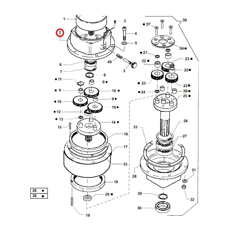 ORIGINAL ACTIVE upper gearbox cover for auger models t143 - t152 020795