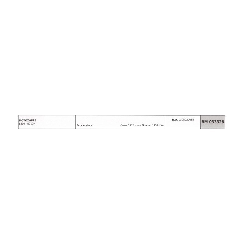JARDIMECA motobineuse E210 E210H câble d'accélérateur 1225 mm câble 1157 mm gaine