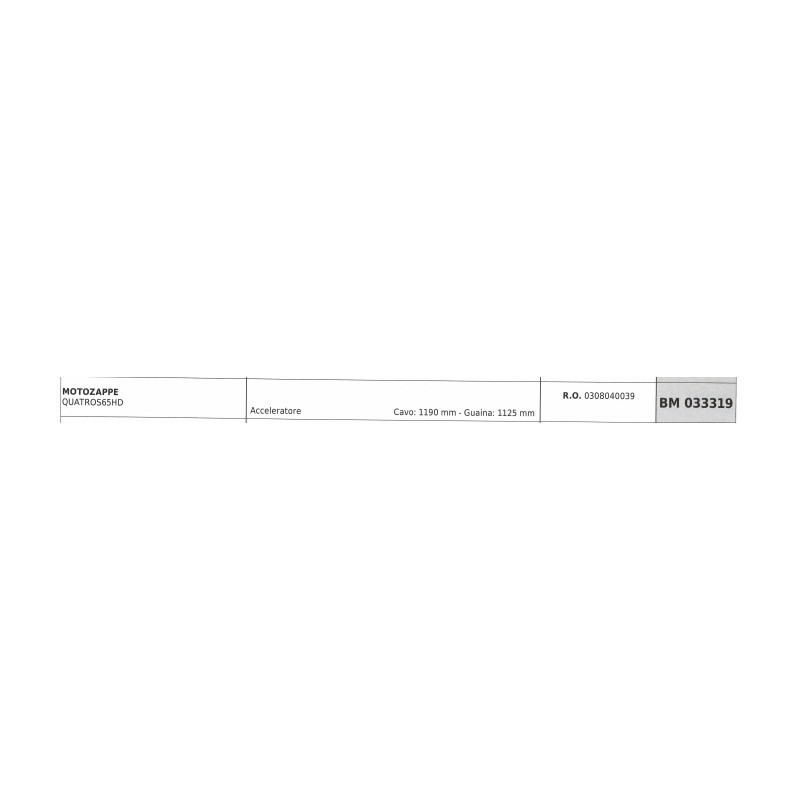 PUBERT QUATROS65HD câble d'entraînement du moteur 1190 mm gaine de câble 1125 mm