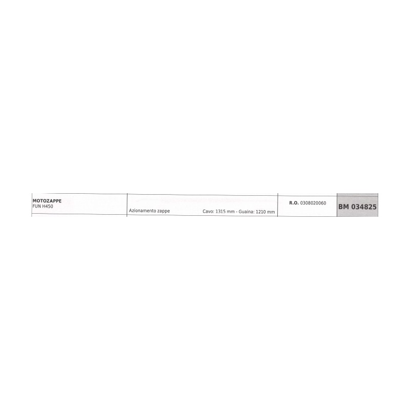 Câble d'entraînement pour houes PUBERT FUN H450 motobineuse 1315 mm câble 1210 mm gaine