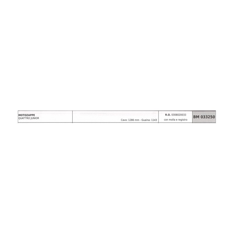 Feder- und Einstellkabel PUBERT QUATTRO JUNIOR Motorhacke 1286 mm Kabelhülle 1143 mm