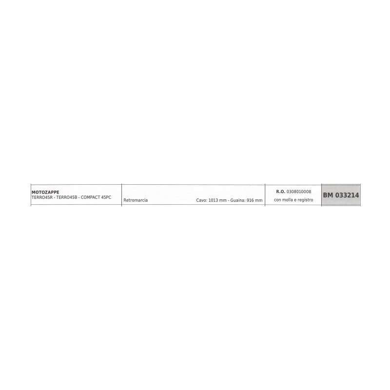 Câble d'inversion PUBERT marcheur TERRO45R TERRO45B câble 1013mm gaine 916mm