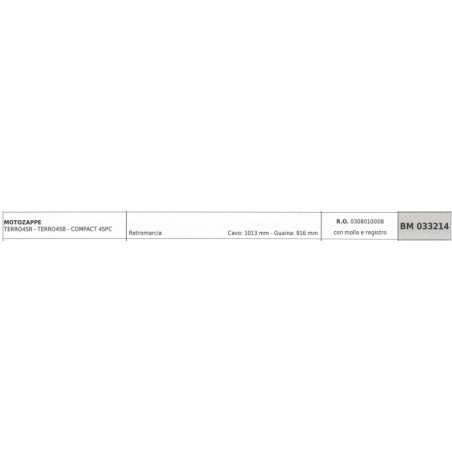 Cable de marcha atrás PUBERT motoazada TERRO45R TERRO45B cable 1013mm vaina 916mm | NewgardenAgri.com