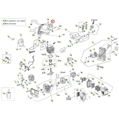 Cofano motore ORIGINALE ACTIVE decespugliatore 4.5 - 6.5 trivella t143 024197 | NewgardenAgri.com