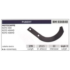 Cutter blade, right-hand for rotary cultivator ROTO 400 PUBERT | NewgardenAgri.com