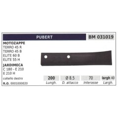 Cutter blade, right-hand for rotary cultivator TERRO 45R PUBERT L. 200 mm | NewgardenAgri.com
