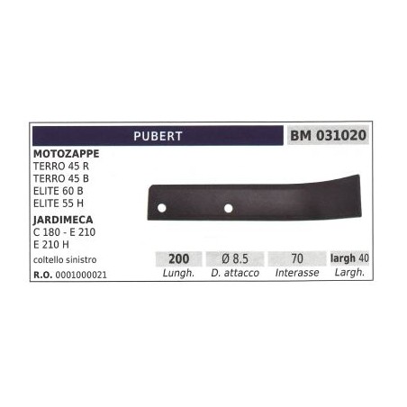 Left-hand tiller blade for TERRO 45R PUBERT walking tractor | NewgardenAgri.com