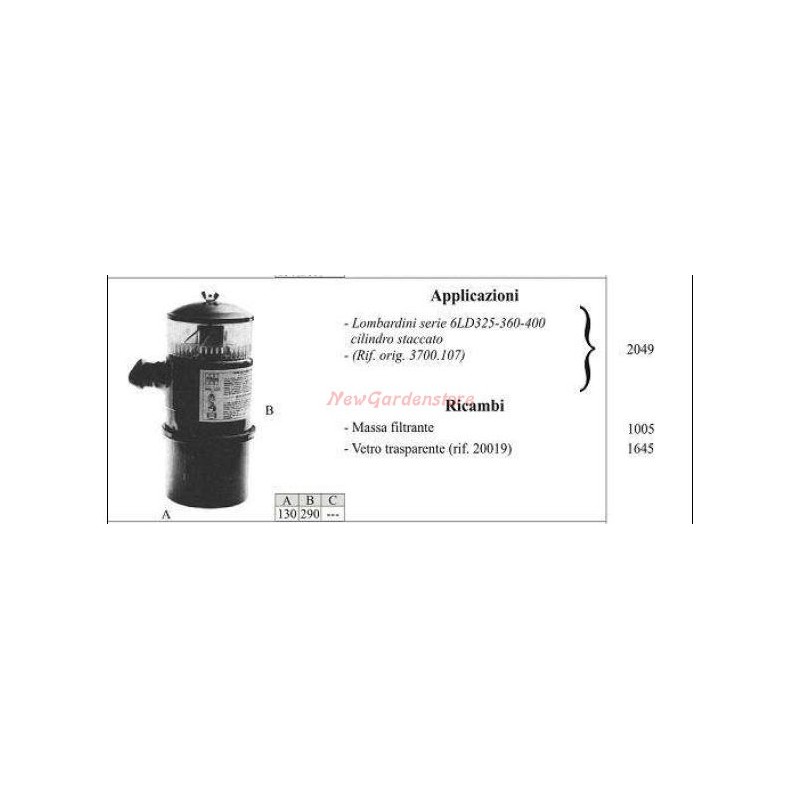 LOMBARDINI Ölfilter für Gehschlepper 6LD325 360 400 2049