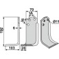 Cuchilla escarificadora compatible izquierda 350-015 AGRIA 192mm Cuchilla escarificadora compatible izquierda 350-015 AGRIA 192mm