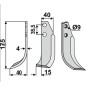 Rotary tiller blade 350-297 TIELBÜRGER KB-001-005 dx Rotary tiller blade 350-297 TIELBÜRGER KB-001-005 dx