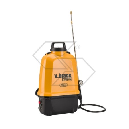 Pulvérisateur à batterie V-BLACK E-PRO16 12V 2Ah pression max 5 bar réservoir 16L | NewgardenAgri.com