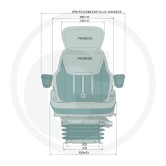 PROBOSS AS3520 suspensión neumática asiento tractor agrícola LS95H1/90A(R) | NewgardenAgri.com