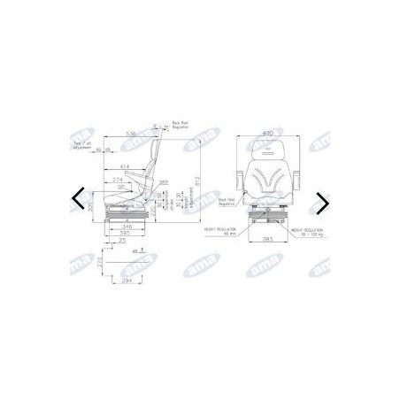 Asiento sky envolvente serie 3 para tractor agrícola AMA