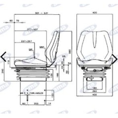 SMALL sky Sitz mit mechanischer Federung für AMA Ackerschlepper
