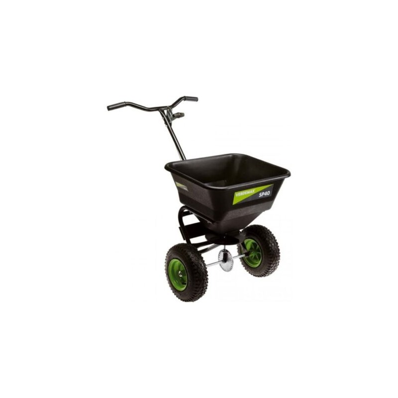 VERDEMAX professional rotary fertiliser spreader with pneumatic wheels 40 l