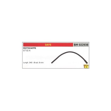 Petrol hose DAYE GT 02 A motor hoe length 340mm Ø external 8 mm code 022938 | NewgardenAgri.com