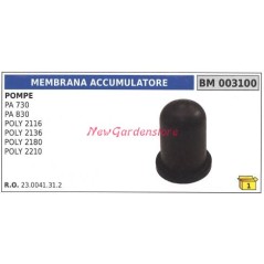 Membrane d'accumulateur UNIVERSAL pompe Bertolini PA 730 830 003100 | NewgardenAgri.com