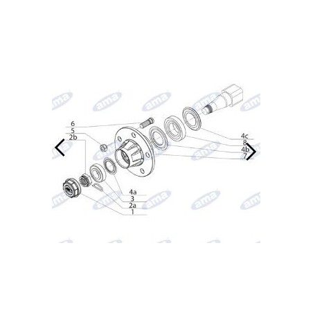 Bremsenlose Halbwelle 1400 mm Typ 5-Loch für AMA-Anhänger und Tank 11687 | NewgardenAgri.com