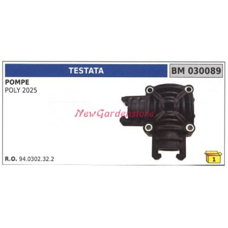Tête de pompe UNIVERSELLE pompe UNIVERSELLE Bertolini POLY 2025 030089 | NewgardenAgri.com
