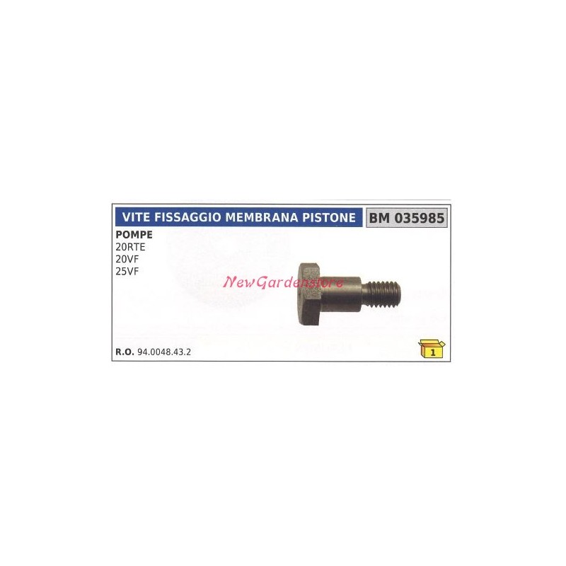 Vis de fixation piston membrane UNIVERSAL pompe Bertolini 20RTE 20VF 035985