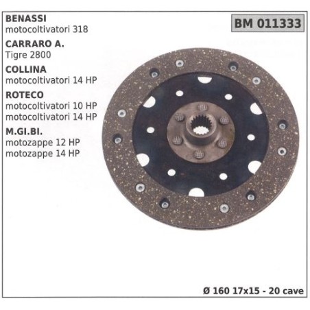 Disque d'embrayage pour BENASSI CARRARO A. HILL ROTECO M.GI.BI 011333 | NewgardenAgri.com
