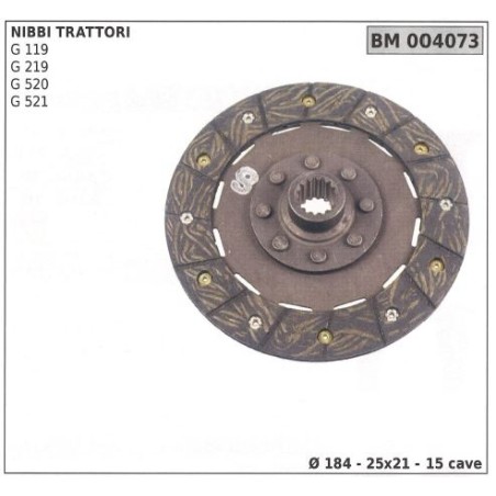 Disque d'embrayage pour NIBBI TRACTORS G 119 219 520 521 004073 | NewgardenAgri.com