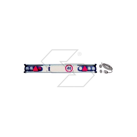 Pare-chocs arrière feux leds remorque agricole longueur 2150 mm | NewgardenAgri.com