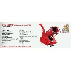 GTS 1300 P P SERIES GTM biochipper professionnel sur chenilles avec fixation de l'arbre à cardan | NewgardenAgri.com
