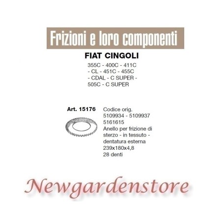 Lenkkupplungsring 15176 28 Zähne FIAT CINGOLI Traktor 355C 400 411 451 455 | NewgardenAgri.com