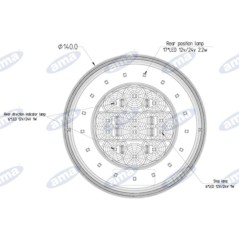 Right position light led 140mm diameter tractor operating machine 12-24V | NewgardenAgri.com