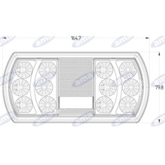 Left rear light Led 165x80x35mm tractor machine 12-24V | NewgardenAgri.com